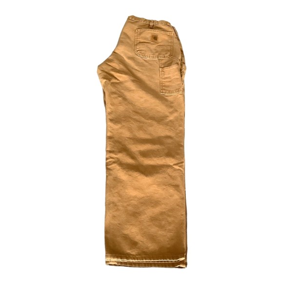 Carhartt B11 BRN Brown Dungaree Fit Mens Carpenter Utility Work Pants Size 38X34 - Picture 8 of 12